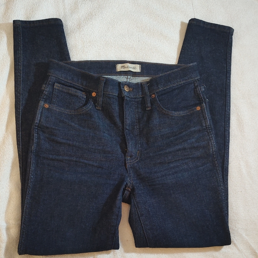 Madewell Indigo Denim Pants 10" High Rise Skinny Stretch